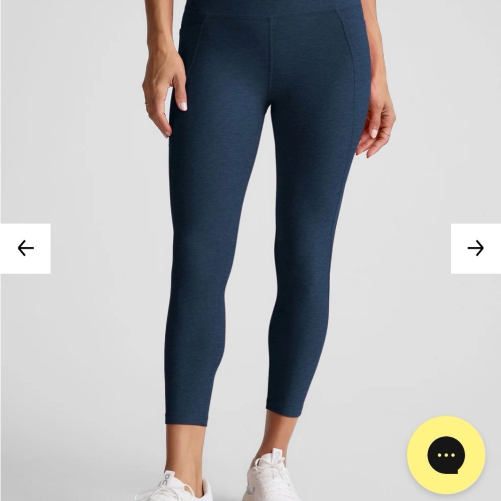 Beyond Yoga Space Dye Navy Capri Blue Leggings